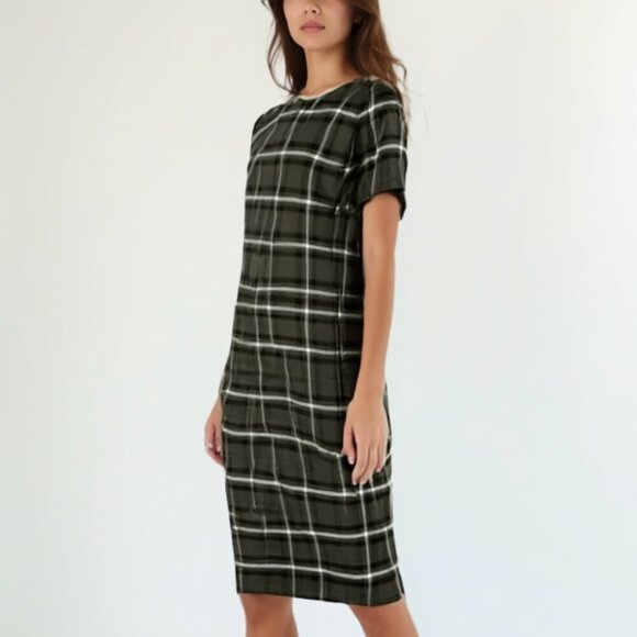 ❤️ Banana Republic Plaid Short Sleeve Dress XS - Picture 1 of 12
